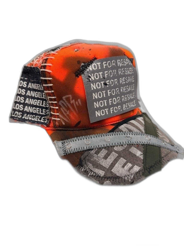 RECONSTRUCTED 001_26_10 — Orange Spray Crown Cap, Ladder Stitch & Metal Spike