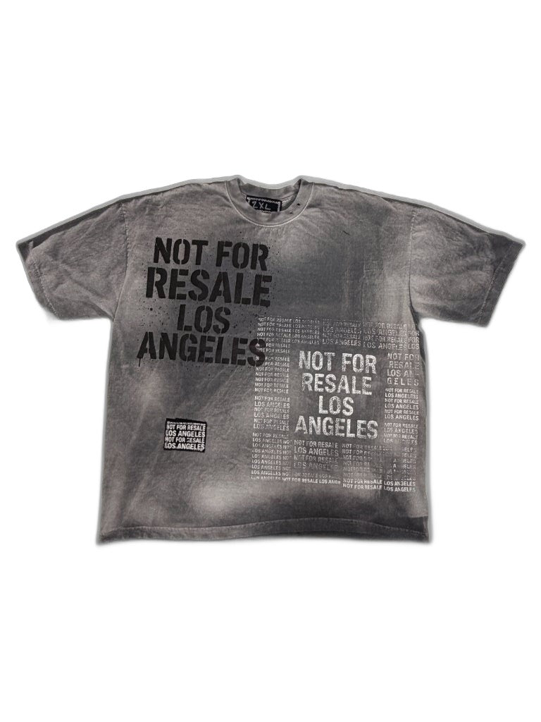 RECONSTRUCTED 001_26_13 — Grey Acid Wash NFR All-Over Text Tee