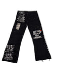RECONSTRUCTED 001_26_14 — Black NFR Stacked Flare Denim Pants