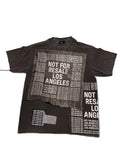 RECONSTRUCTED 001_26_30 — Charcoal All-Over NFR Text Tee, Mixed Patch Panel & Block Print