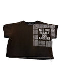 RECONSTRUCTED 001_26_35 — Dark Brown Boxy Crop Tee, NFR All-Over Panel & Zipper Hem