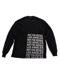 RECONSTRUCTED 001_26_43 — Black Thermal Waffle-Knit Long Sleeve, NFR Repeating Text Block & Grommet Collar