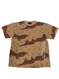 RECONSTRUCTED 001_26_44 — Desert Choc-Chip Camo Tee, NFR Vertical Hem Print & Woven Label