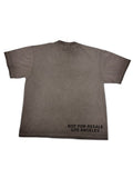 RECONSTRUCTED 001_26_48 — Grey vintage wash Tee, NFR Back Hem Print & signature Grommet Collar