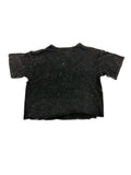 RECONSTRUCTED 001_26_60 — Black Bleach Spike Hoodie, NFR Text Block Patch, Chain Drawcord & Cross Stitch